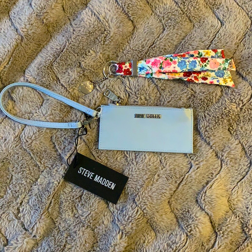 Steve Madden BLUE 2 PC CC Case & Key holder